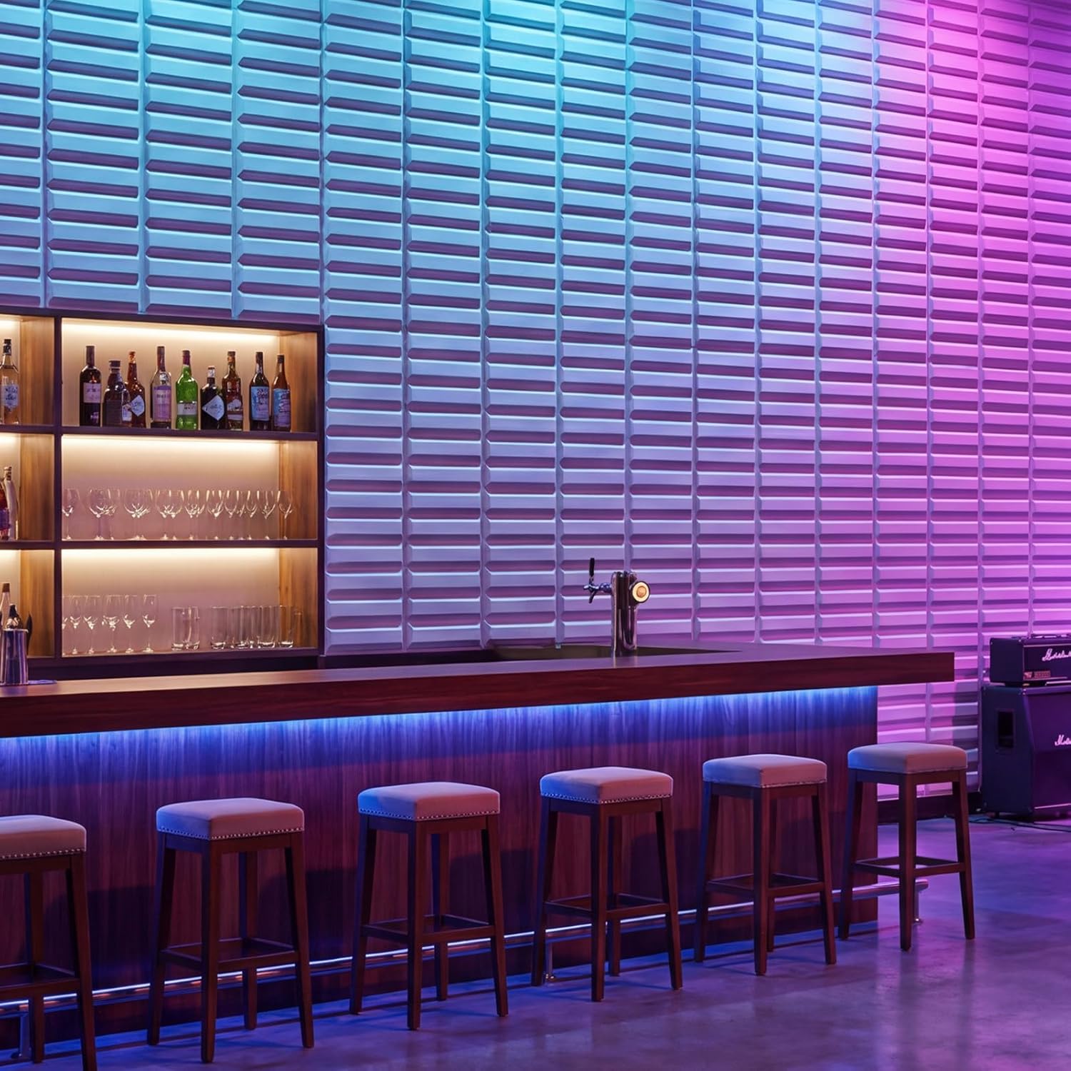 3D Wall Panel Diamond for Interior Wall Decor,Waterproof, Heat Resistant PVC Wall Panel 11.8''x11.8'' Diamond Accent Panels for Living Gaming Room, Bedroom, Office, 12 Pack (BS-2152-white)