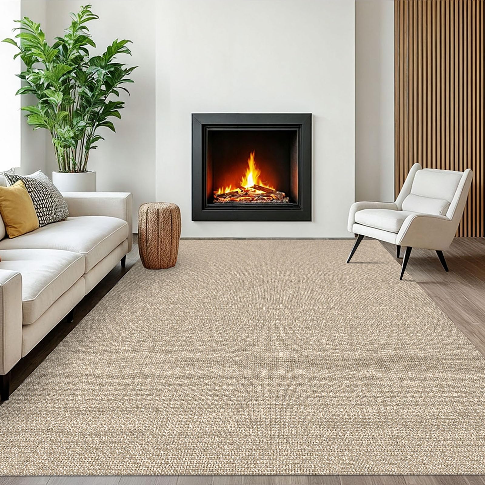 Photo 1 of ****SIMILAR ITEM***EARTHALL Washable Area Rug, Non Slip Living Room Rug, 6x9 Ft, Sand/Beige