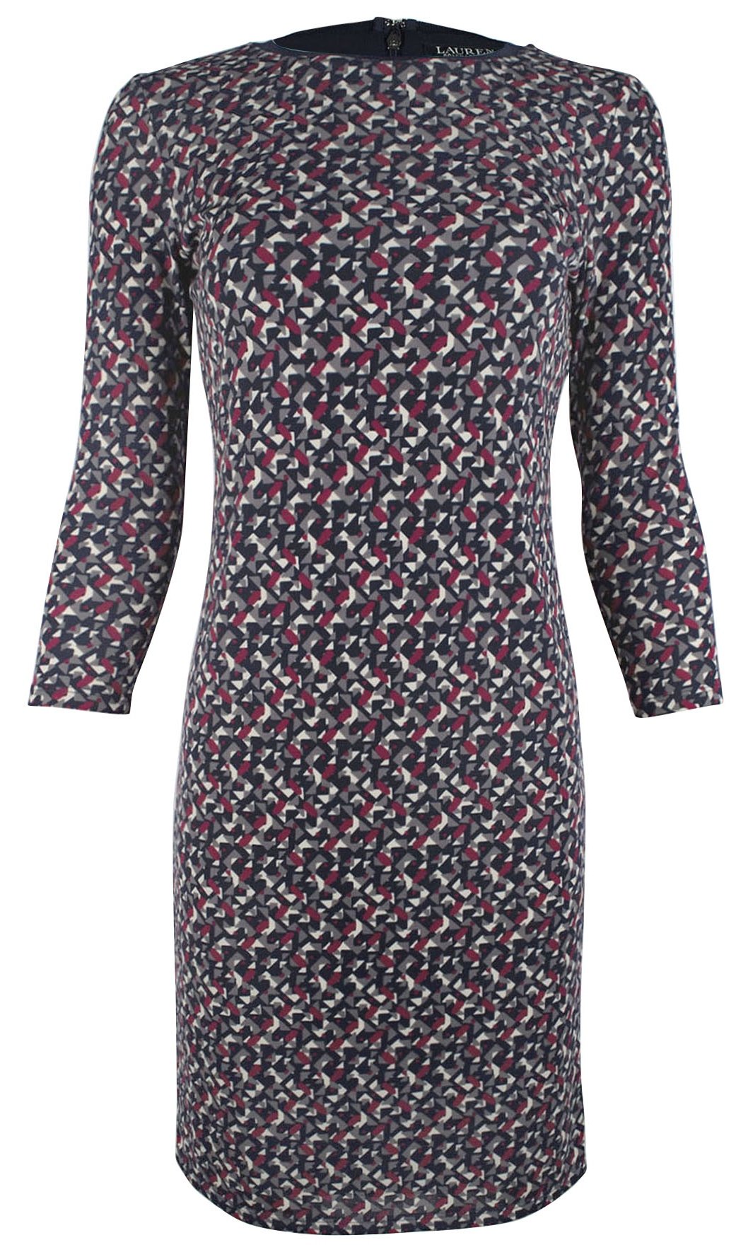 LAUREN RALPH LAUREN Womens Edjarra Printed Sheath Casual Dress Navy XL