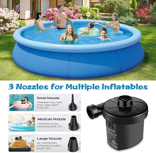 Vista 3 de facespya Swimming Pools Above Ground Pool - 12 FT Inflatable Pool and Adults Pool Easy to Set Blow up Kiddie Pool Swimming Pools Family Swimming