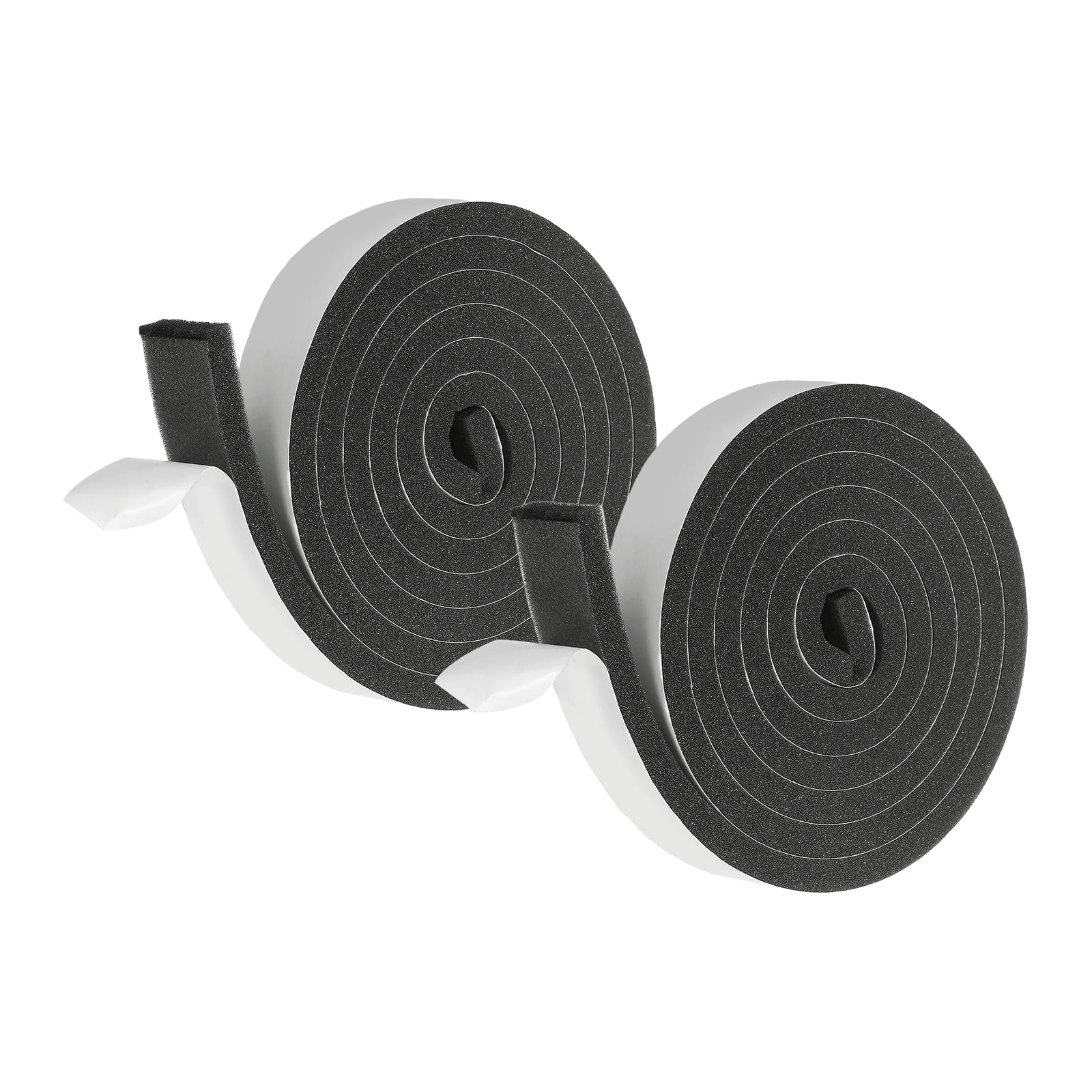 sourcing map Weather Stripping Door Seal, 2 Rolls 30mm x 10mm Adhesive Foam Tape Seal Soundproof Insulation Strips for Door Frame Window Gaps (13 Feet Total, 6.5 Feet/Roll)
