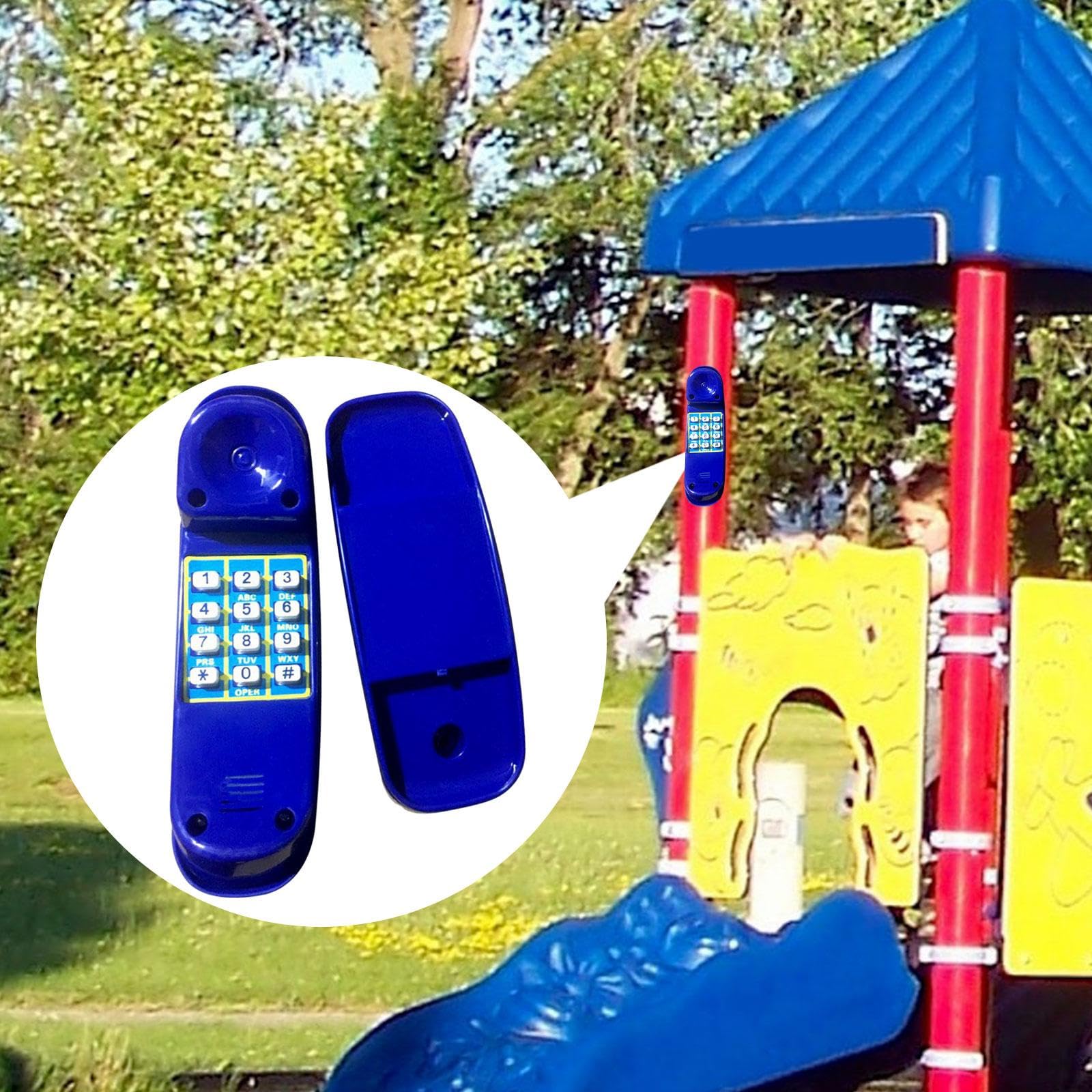 Kids Swing Set Phone Toy Pretend Play Tree House Pretend Numeric Key Telephone for Interactive Learning Ages 3+ Kids Children , Blue - Image 4