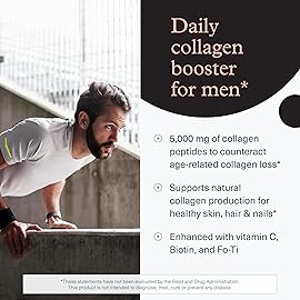 Youtheory Men\'s Collagen - 5,000 mg - Daily Collagen Supplement for Men - with 18 Amino Acids - Joint, Bone, Muscle, Hair Growth, Nail & Skin Support* - 290 Tablets (48-Day Supply)