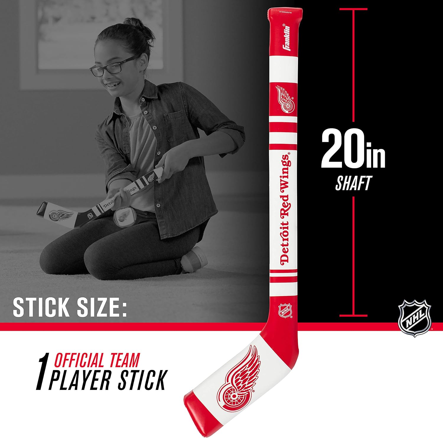 Franklin Sports NHL Team Mini Soft Hockey Stick Set - NHL Team Soft Foam Mini Hockey Stick and Ball - Great Toy for Kids image 3