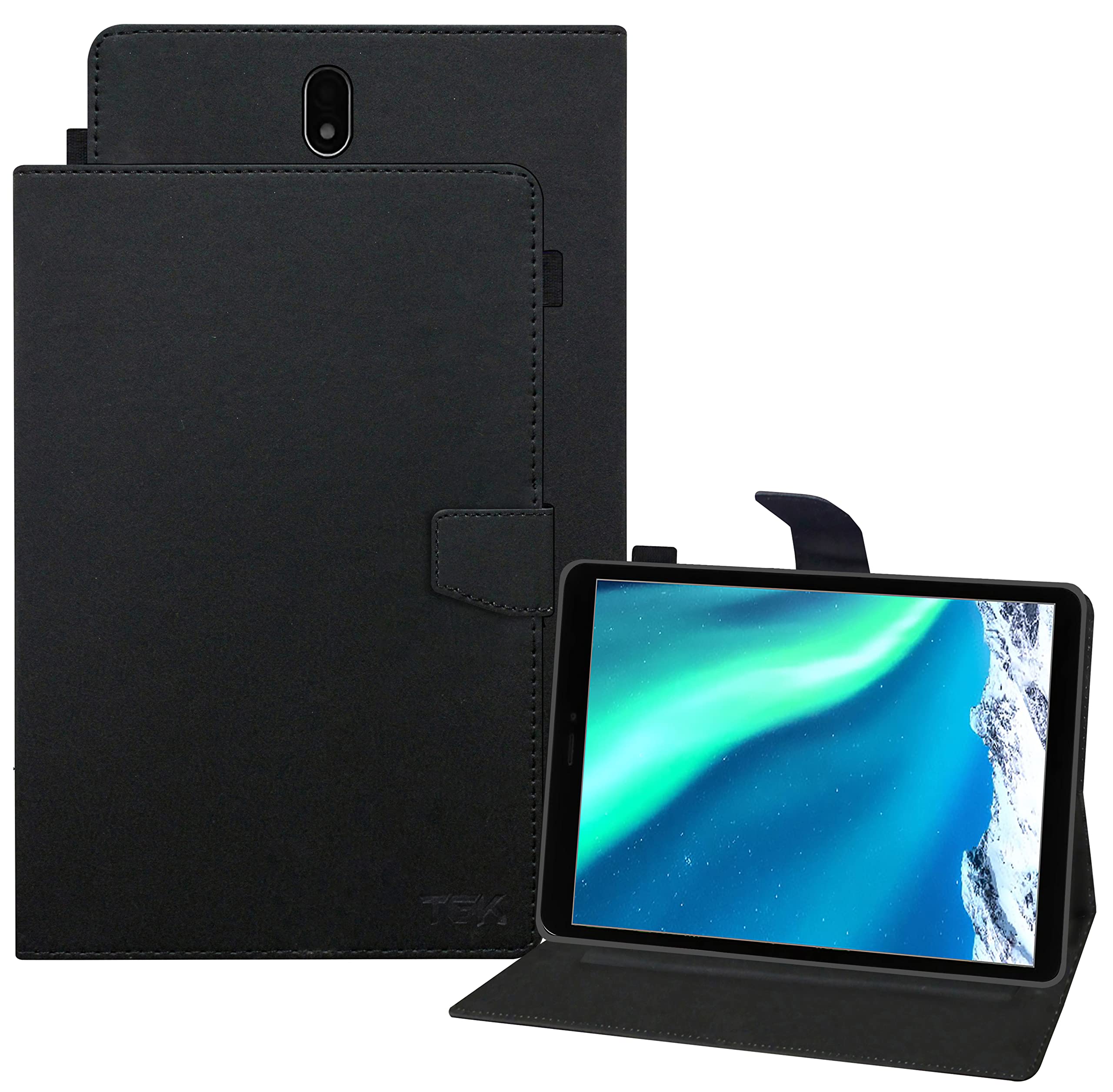 TGK Leather Flip Stand Case Cover for Panasonic Tab 8 HD Tablet 8 inch with Stylus Holder, Black (B096NVV557) Amazon Price History, Amazon Price Tracker