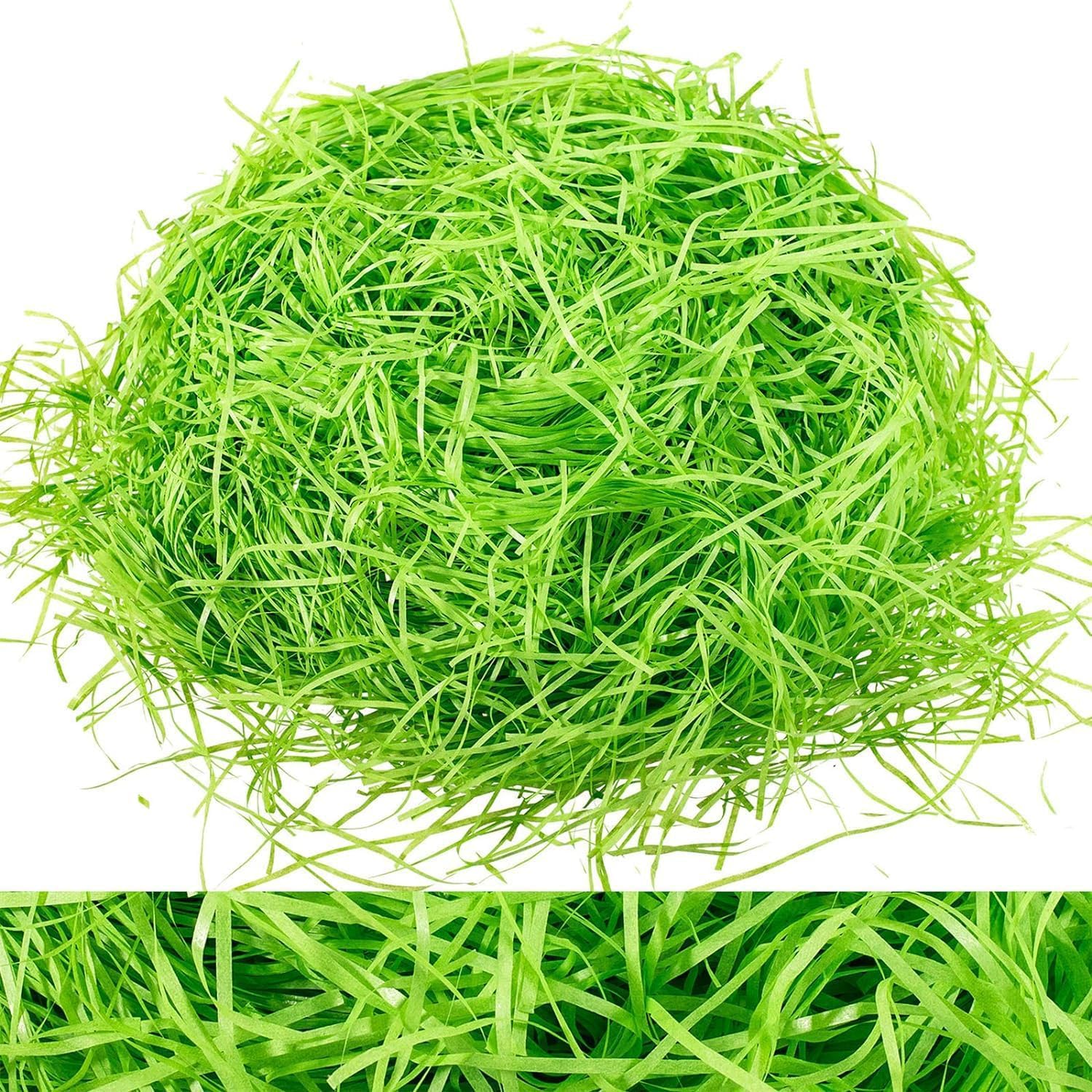 Easter Nest Green, 200g Easter Basket Grass Shredded Paper for Gift Boxes Hampers Filling Easter Basket Decorations Party Supplies Accessories