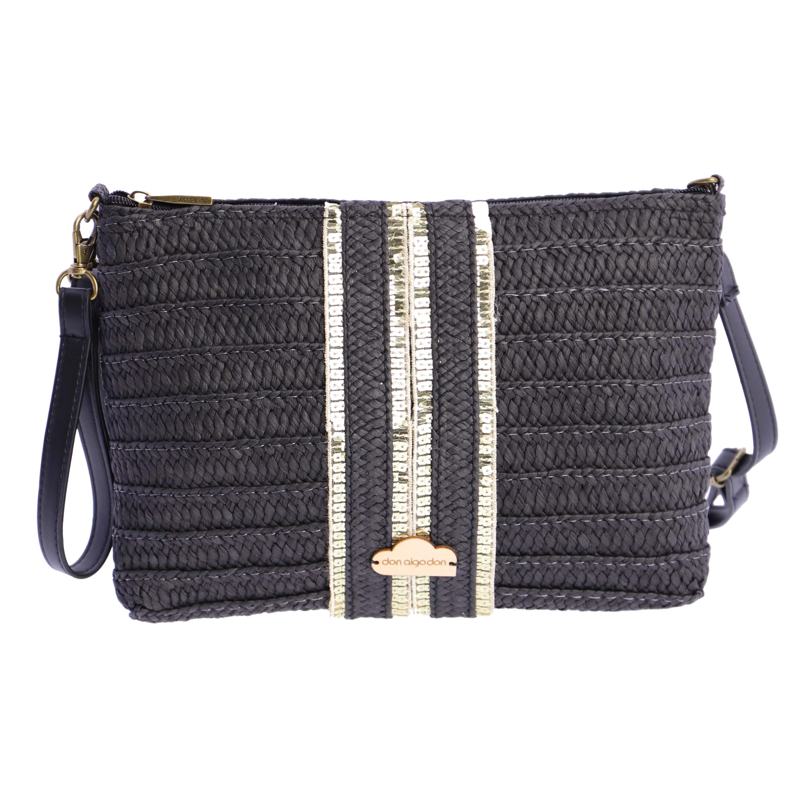 DON ALGODON Bolso bandolera mujer - Bolso playa mujer - Bolso mujer verano - Bolso rafia mujer - Bolsa playa para mujer - Bolso mimbre mujer hecho a mano ideal para la playa, Oporto