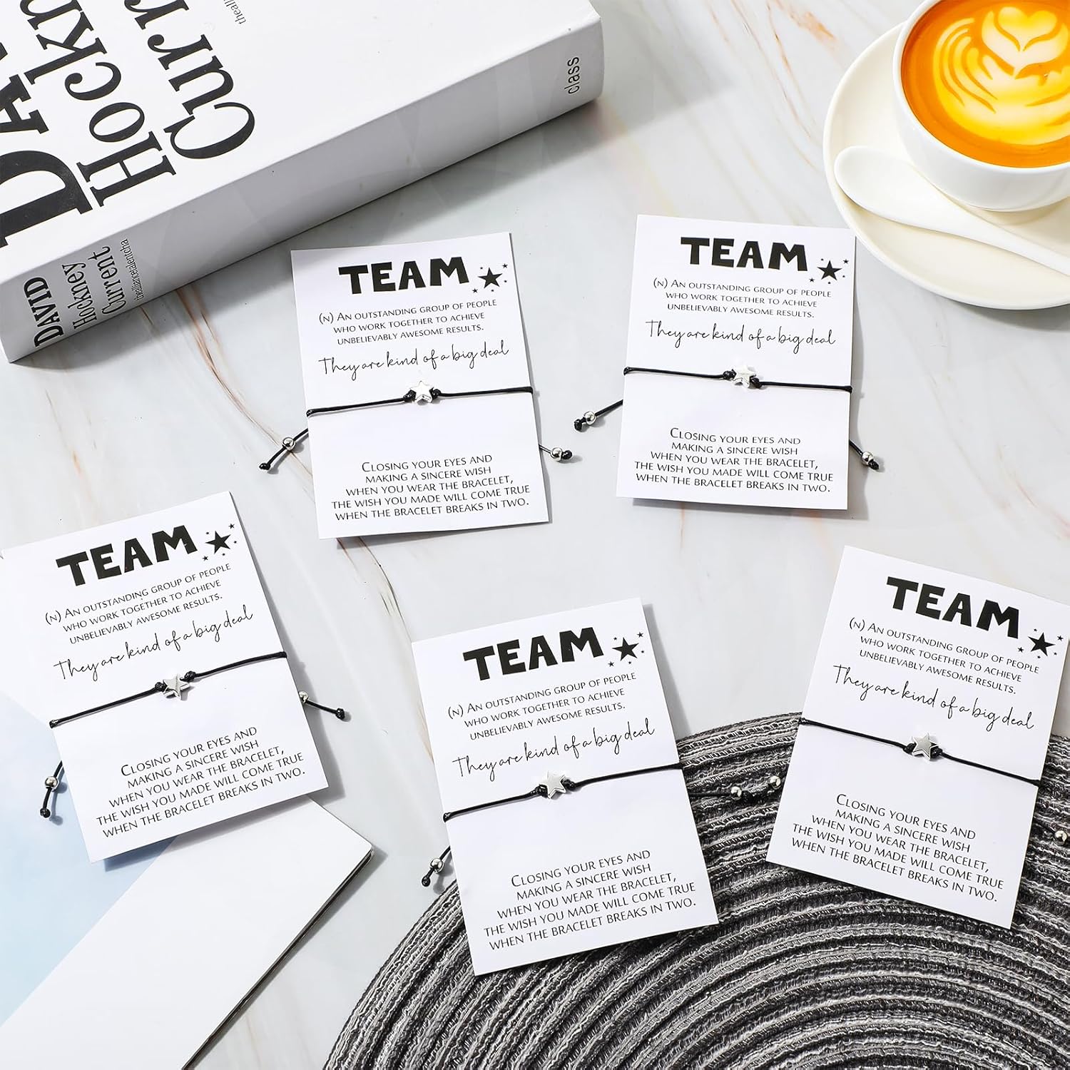 Sasylvia 25 Set Team Appreciation Gifts Employee for Lucky Bracelet Bulk Gifts for Social Worker Volunteer Nurse Wishing Bracelet with Cheer Cards Organza Bag for Work Coworker Staff Office - Image 4