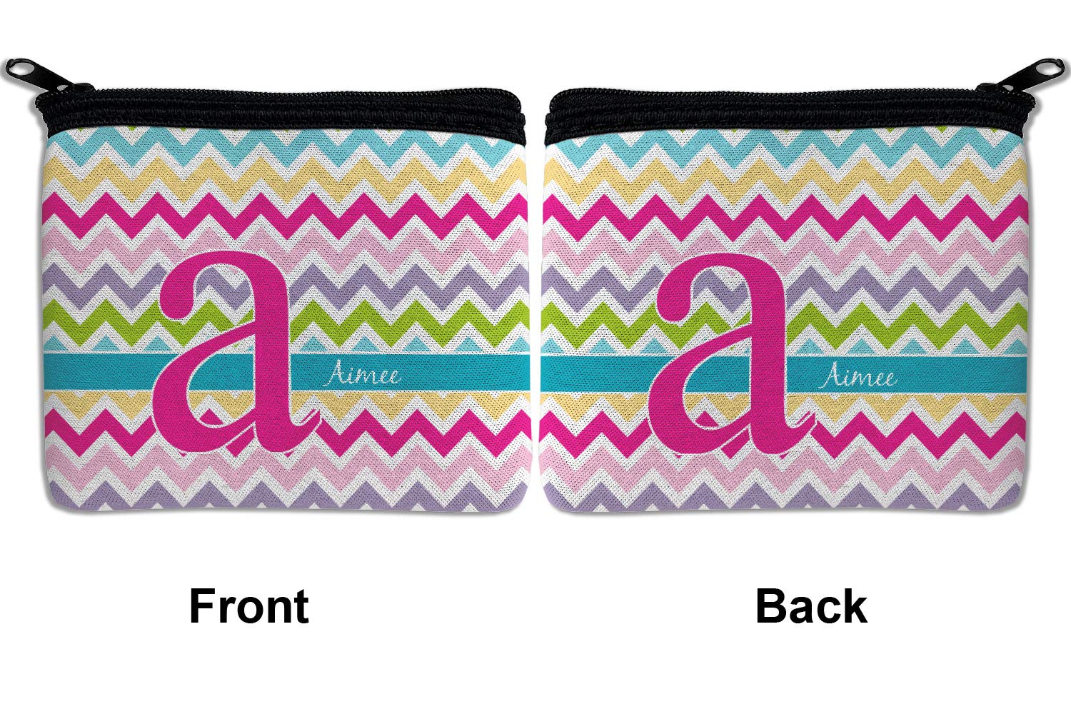 Personalized Colorful Chevron Rectangular Coin Purse