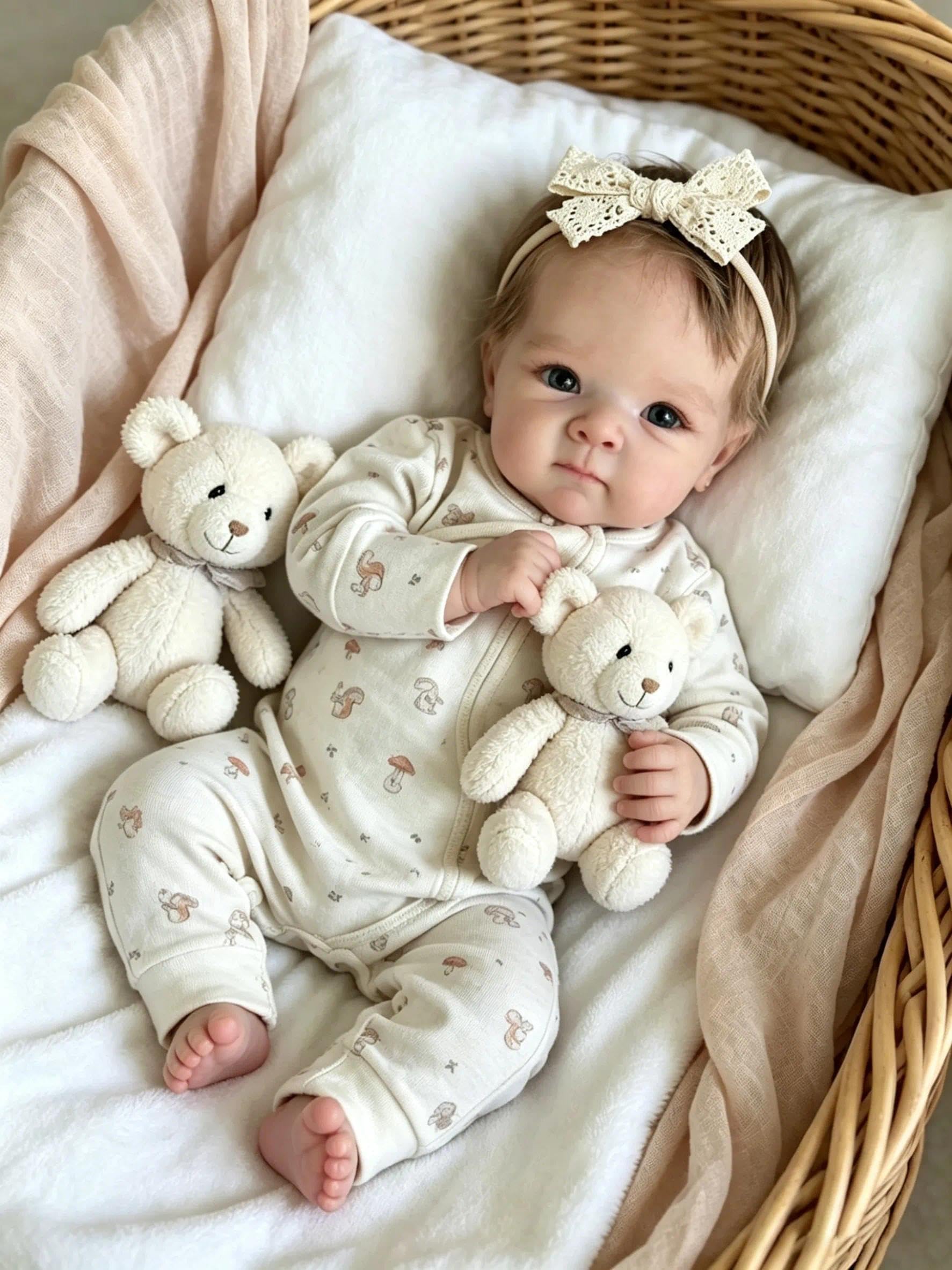 Zero Pam Bebe Reborn Mädchen 45 cm Reborn Realistische Puppe Reborn Mädchen schwarz afrikanisch schlafen wie ein echtes Baby Spielzeug für Mädchen mit Zubehör