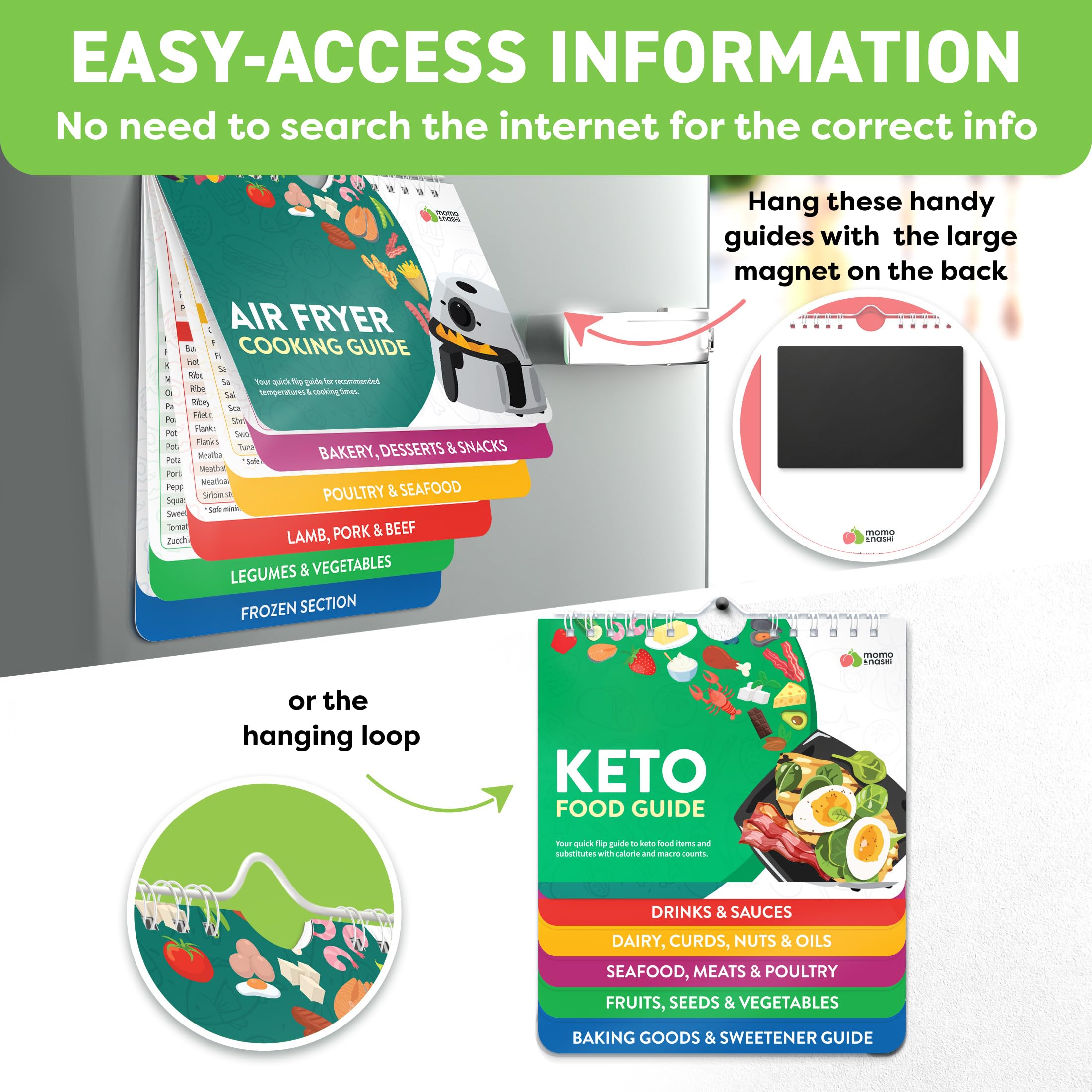 Air Fryer & Keto Cookbook Magnets - Set of 2 (7”x6”) - Air Fryer Accessories & Keto Meal Plan Cookbook - Airfryer Kitchen Appliances - Keto Foods & Keto Diet Book for Beginners - Kitchen Gadgets 2026 view 3