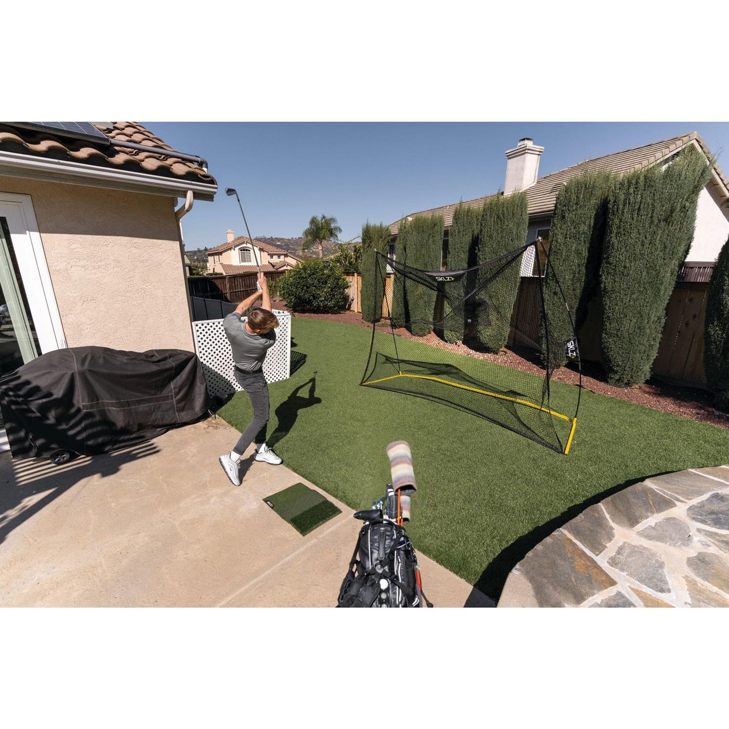 SKLZ Red de Golf para Entrenamiento en Casa,con Devolución Suave de Pelotas,Ideal para Practicar Todos los Palos,Medidas 304.8 cm x 213.36 cm,Resistente y Duradera