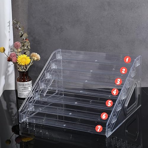Miniatura 4 de Organizador de esmalte de uñas, 84 botellas de 7 capas, organizador de lentes de sol, estante de exhibición de acrílico, soporte para gafas, soporte
