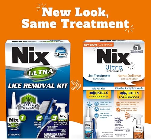 Miniatura 28 de Kit de tratamiento para piojos Nix para cabello y hogar, solución ultra para el cabello (3.4 fl oz), aerosol para matar chinches y piojos en el