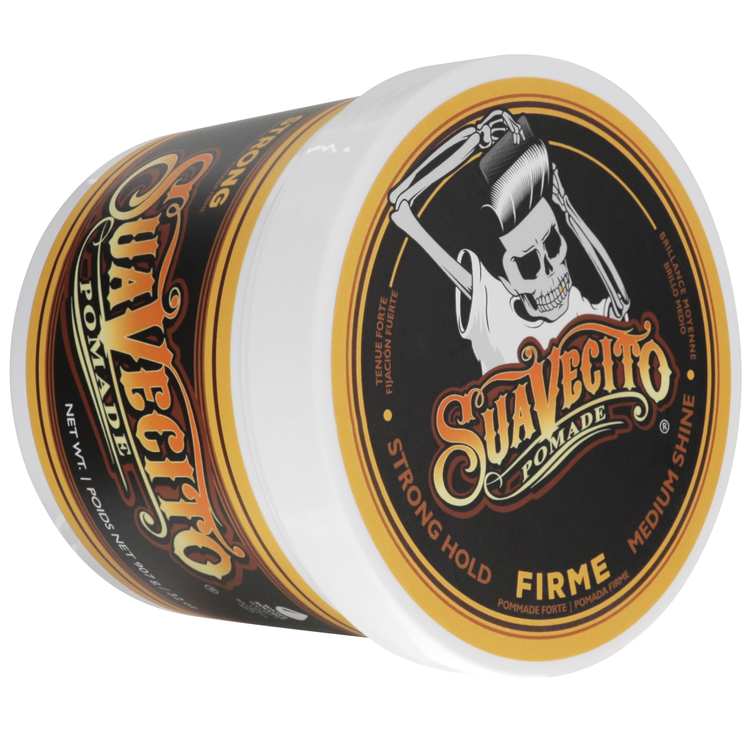 Suavecito Firme Strong Hold Pomade Maximum Hold High Shine 908g | Maximum Hold High Shine Non Flaking Formula. Easy to Apply and Wash Out. Ideal for All Day Control and Professional Use.