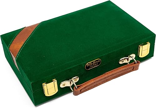 Miniatura 2 de Bello Games New York, Inc. Fashion Avenue - Juego de dominó de torneo de tamaño jumbo con ruedas en una funda de terciopelo verde