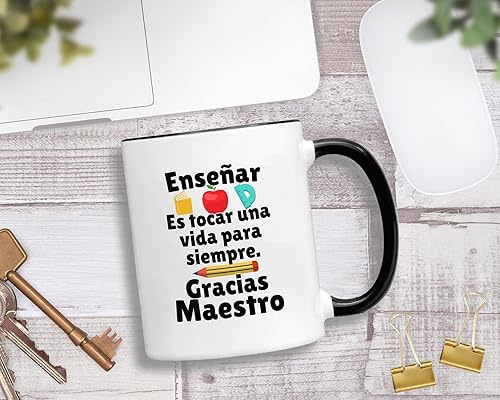 Miniatura 7 de Regalos para Maestras Agradecimiento. Regalos para profesores en español. Taza de café Dia Del Maestro En Español de 11 Oz Regalo Para Maestra De