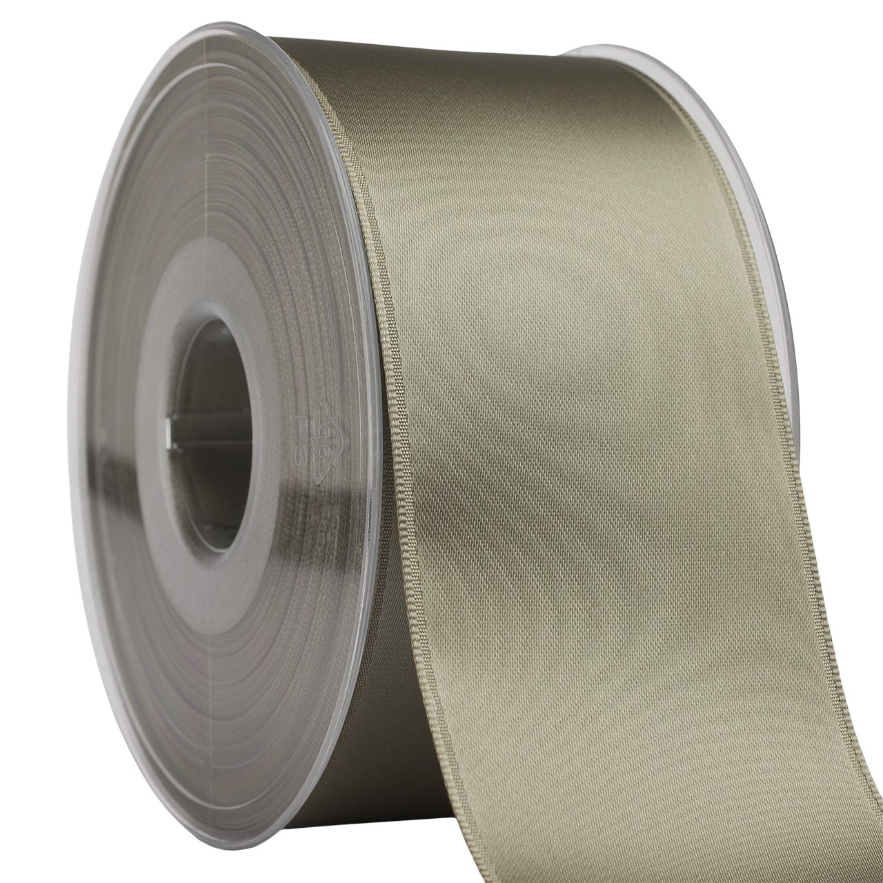 Ruban de tissu satiné Swiss grande largeur vert mousse pour décors haut de gamme
