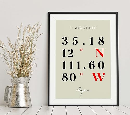 Miniatura 6 de Mapa de Flagstaff, Arizona, Coordenadas Multilíneas de Colores (24x36)