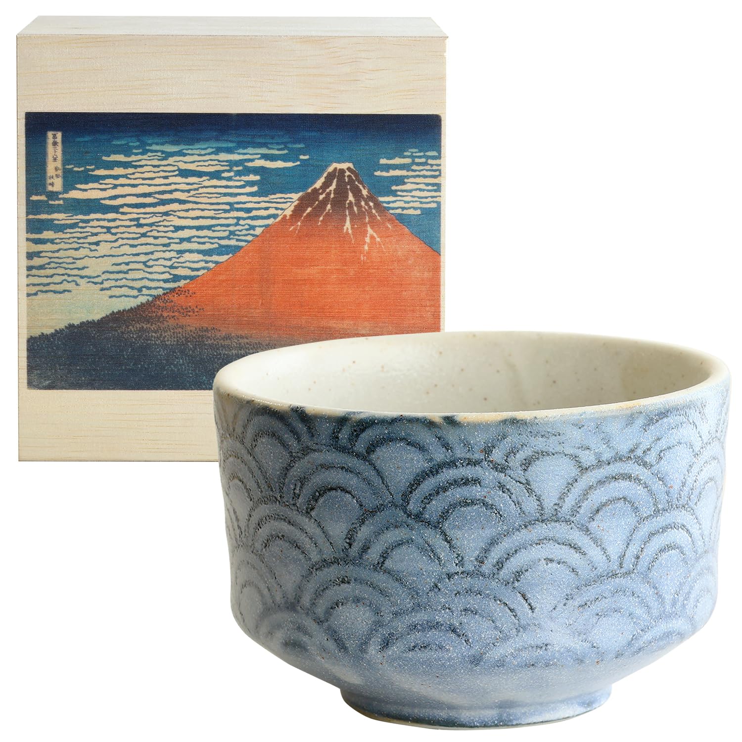 Amazon｜Dolce duo 抹茶碗 抹茶 茶碗 青海波 (富士山 木箱入) 日本製
