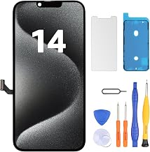 LL TRADER iPhone 14 LCD Screen 6.1 Inch and Repair Kit | FHD display with 3D touch and digitizer, equipped with waterproof adhesive tape and protective film