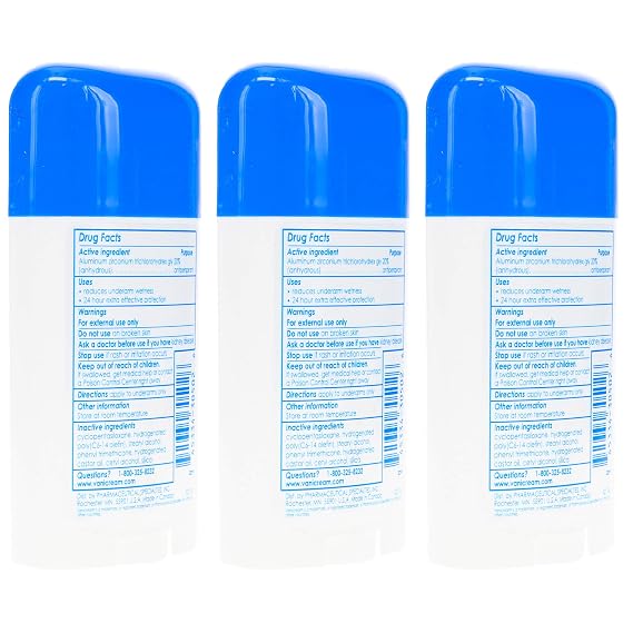 Vanicream Anti-Perspirant - Deodorant Clinical Strength For Sensitive Skin, 2.25 Oz Pack of 3