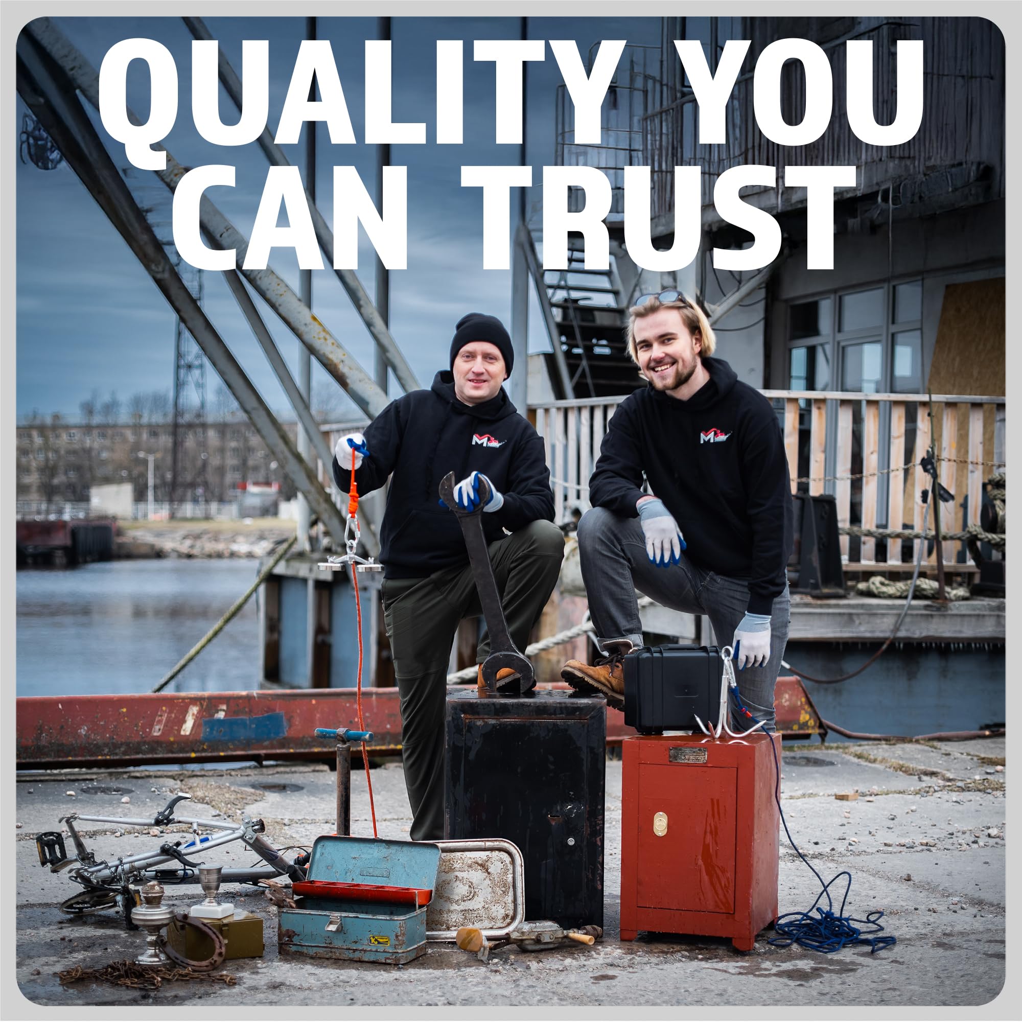 MAGFISHION Magnetfischen Set - 1400 KG (2 x 700kg) - Ø135mm - Neodym Magnet mit Seil (20M) & Handschuhe - Magnet Fischen Angel - Ösenmagnet - Fishing Magnetangel - Magnetangeln Set