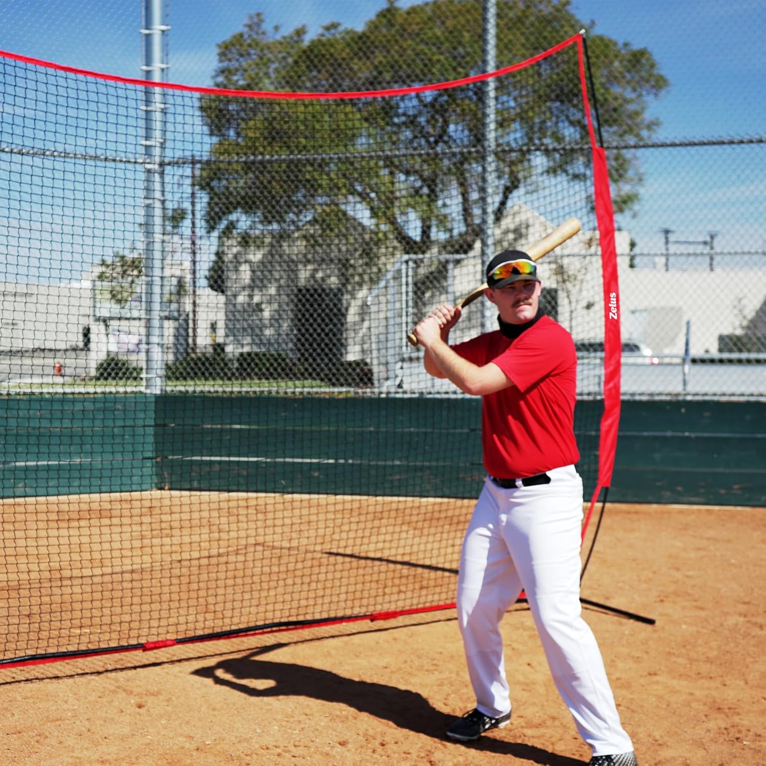 12x9ft / 16x10ft Barricade Backstop Net, Ball Sports Barrier, Practice Net for Baseball, Softball, Lacrosse, Soccer, Basketball and More
