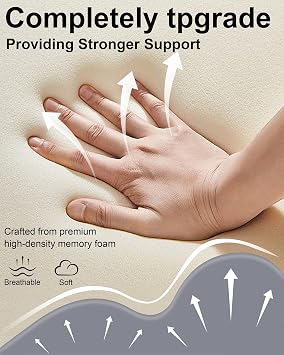 Ergonomic Memory Foam Wedge Pillow, 27 Bed Wedge Support, Grey