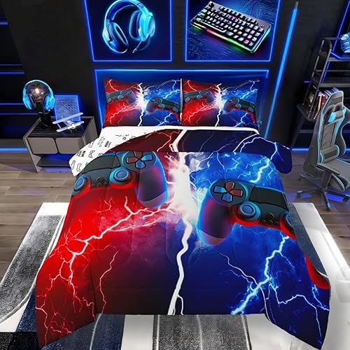 Miniatura 16 de Edredón de plumón de tortuga marina y verde azulado brillante, juego de ropa de cama tamaño Queen para niños y niños, juego de edredón de reptiles