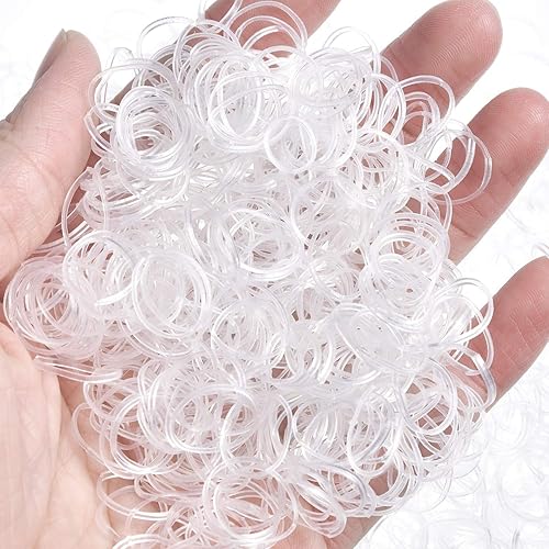 Miniatura 4 de 1000 mini bandas de goma suaves elásticas para niños, trenzas de pelo (transparente)