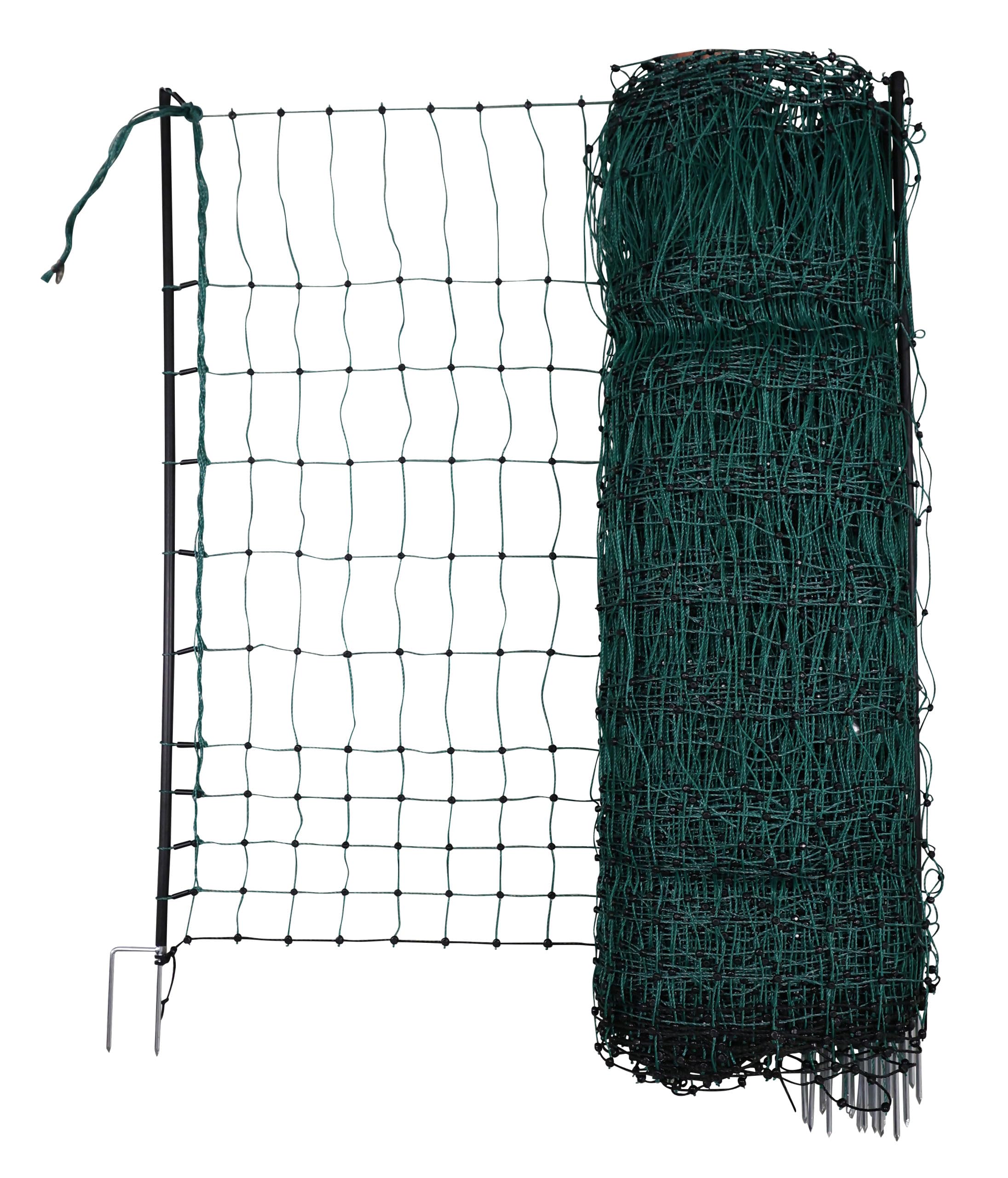 Kerbl Hobbyfarming PoultryNet, 106cm, 15m, Red para Aves de Corral, Cerca eléctrica, electrificable, Doble púa, Verde, 6 Postes, para Pollos, Gansos y Pavos, garantía de 3 años de Estabilidad UV