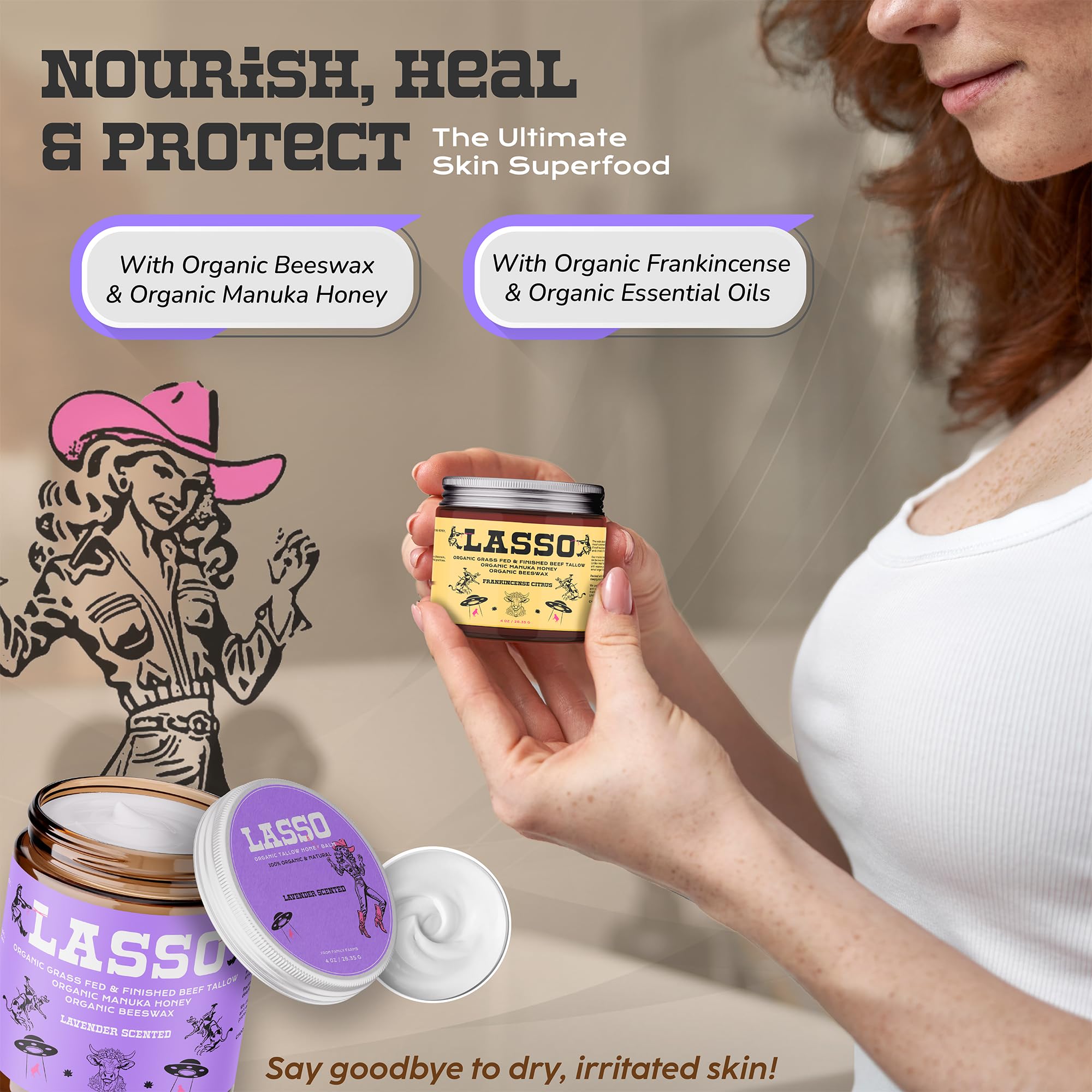 LASSO Tallow and Manuka Honey Balm Moisturizer