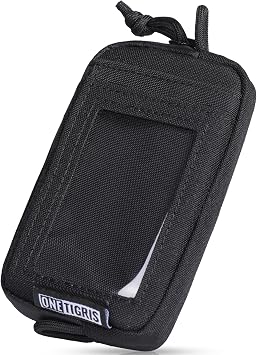 OneTigris Front Pocket Wallet with Zippers Small Coin Purse Tactical Wallet Nylon Minimalist Wallets for Men Women Black