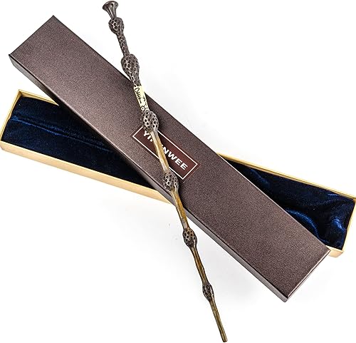 Varita mágica de Dumbledore, hecha a mano con núcleo de acero de resina como accesorios de rendimiento y regalos (Dumbledore)