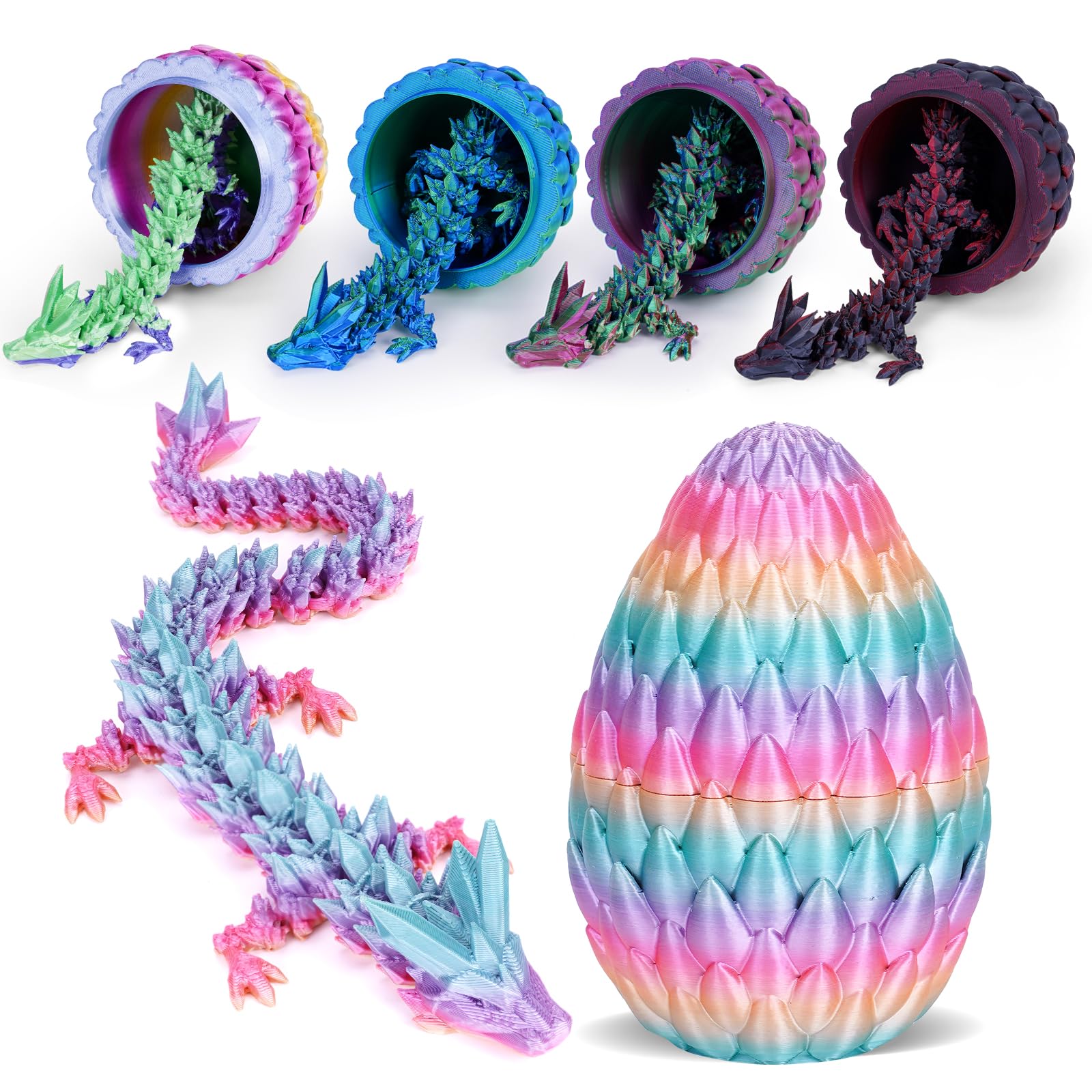 Œuf de Dragon Imprimé en 3D avec Dragon à l'Intérieur, Jouet
