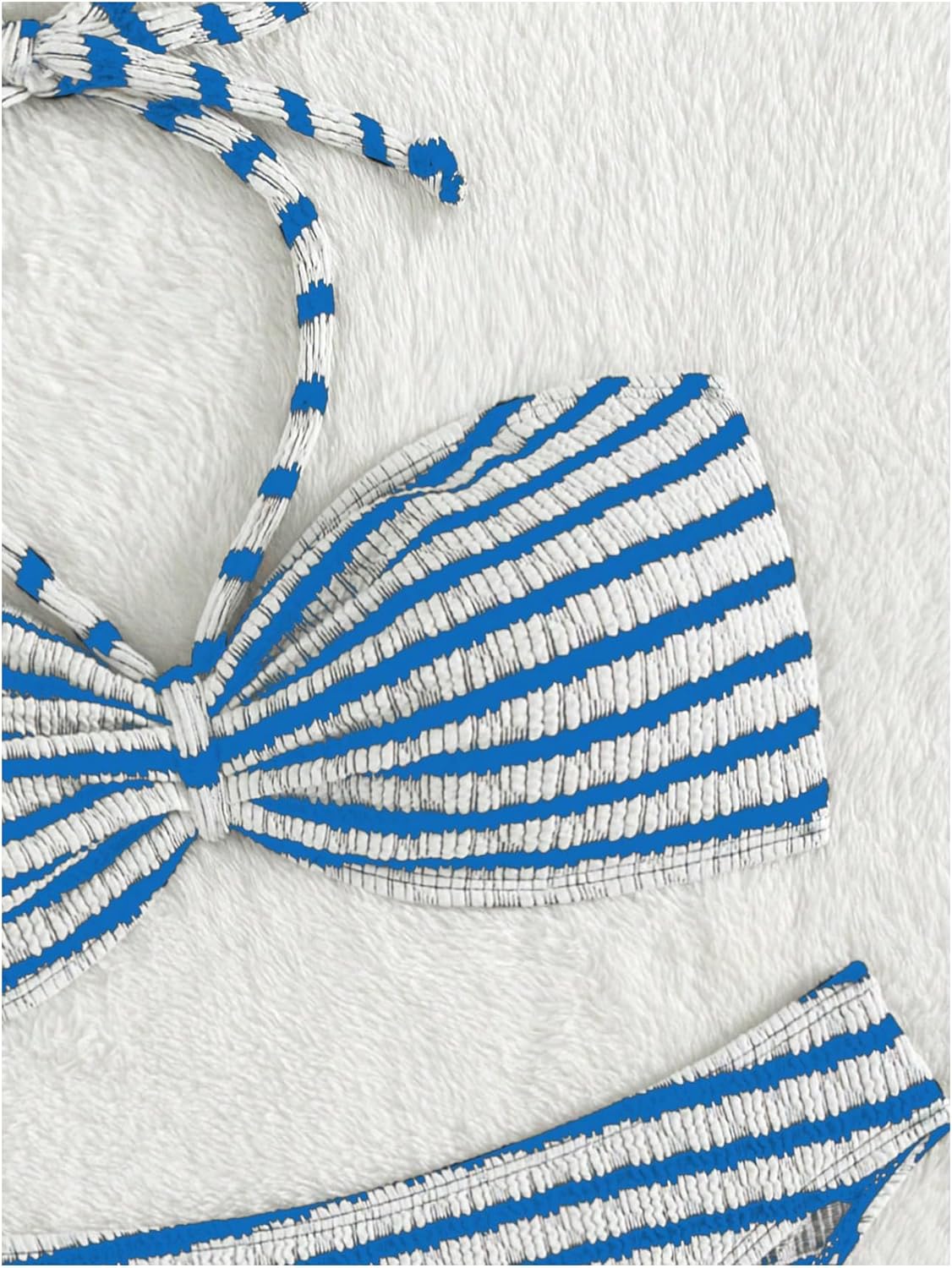 SOLY HUX Bathing Suit for Women Striped Halter Bikini Set Summer Two Piece Swimsuit - Image 3