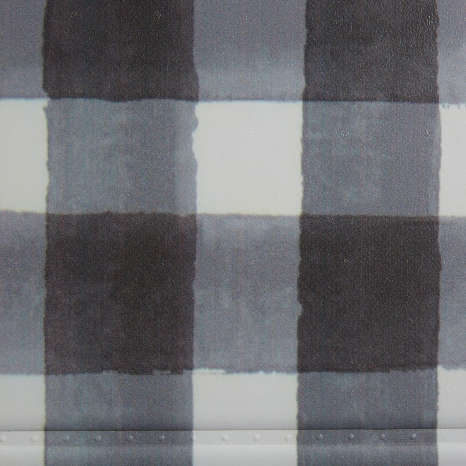 Home Dynamix Cat Cora Printed Embossed Gentle Step Buffalo Check French Country Kitchen Mat, Black/White, 19.6" x 39.3"