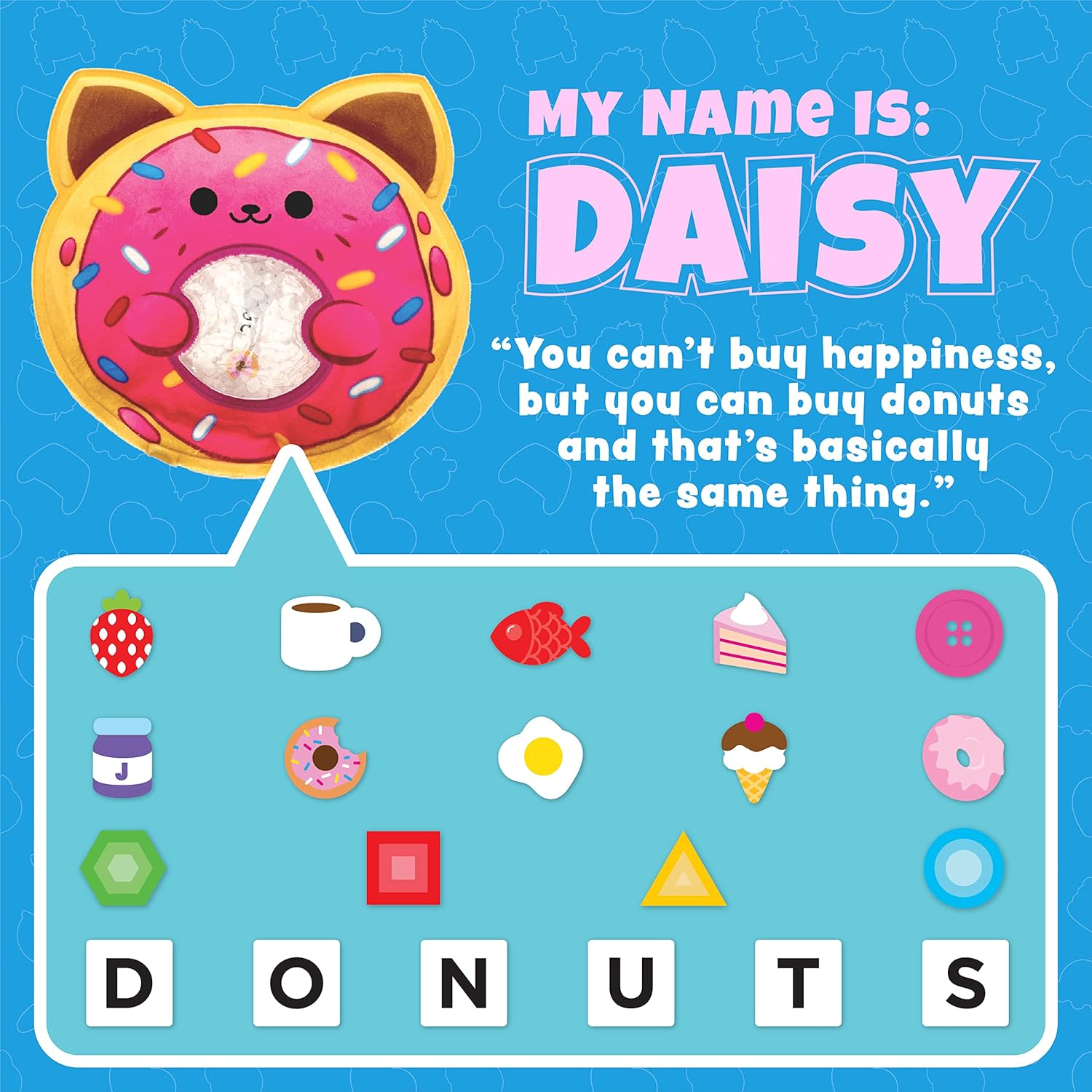 BIZYBOO - Hide ‘n’ Seek Busy Bag Characters - Hidden Object Search Problem Solving Sensory Puzzle Matching Game for Kids 3 and Up - Bundle (Daisy, Peaches, Aloha, Joy)