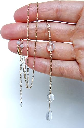 Miniatura 8 de Sexy lariat necklace, rock crystal quartz, slim minimalist style, décolletage necklace, adjustable length, handmade, Let Loose Jewelry