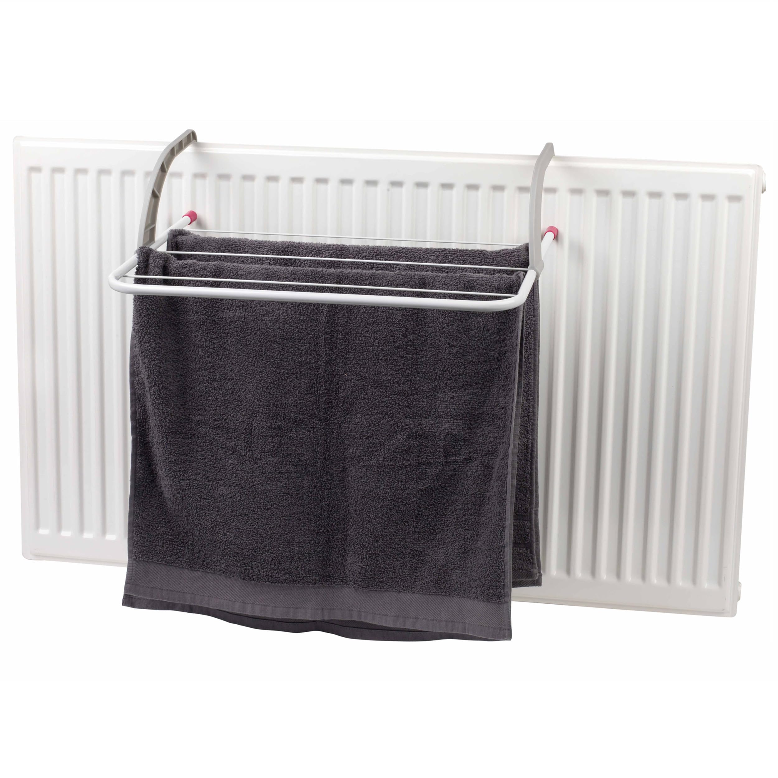 Suszarka grzejnikowa Kleeneze KL027535EU na ręczniki lub ubrania, obciążenie do 5 kg, szaro-różowa