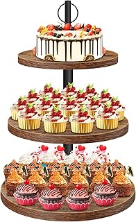 Cupcake Stand, 3 Tier Cupcake Stand Rustic Dessert Table Display Set Woo...