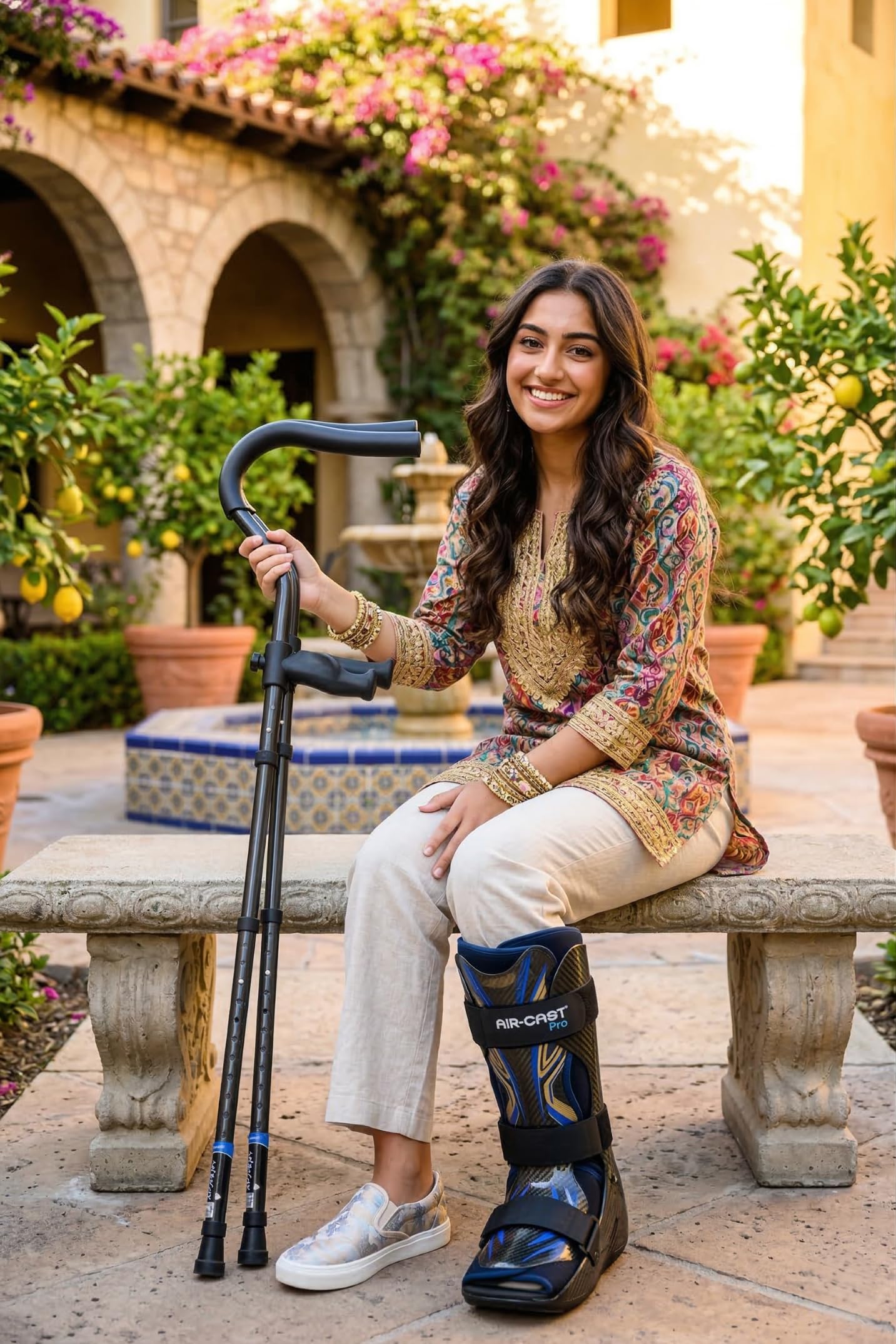 in-Motion Pro - Muletas plegables para adultos con asas ergonómicas, tecnología de asistencia por resorte, puntas articuladas, tamaño alto (5'25.4 cm - 7'2.5 cm), gris carbón