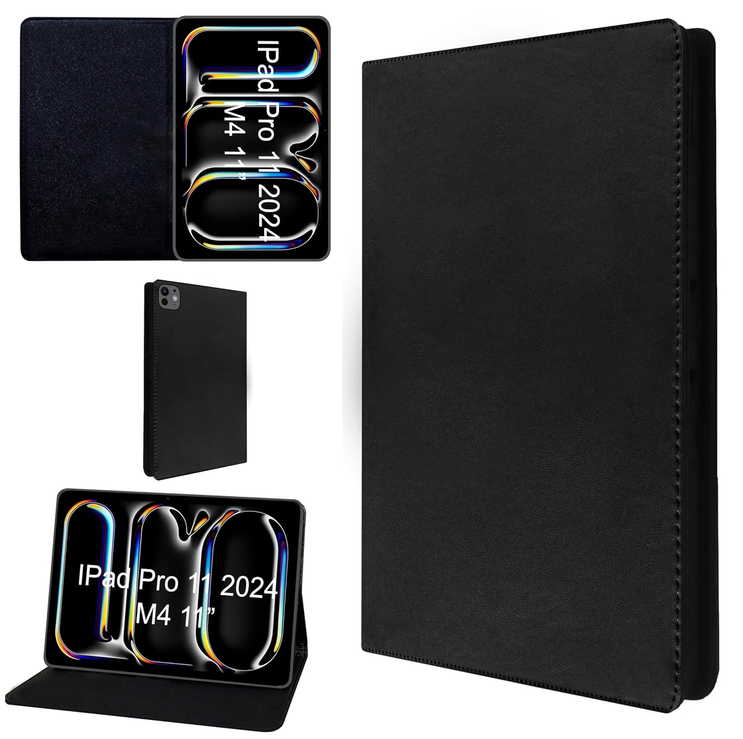 TGK Flip Case Cover for iPad Pro 11 2024 M4 5th Generation A2836 A2837 A3006 (Black)