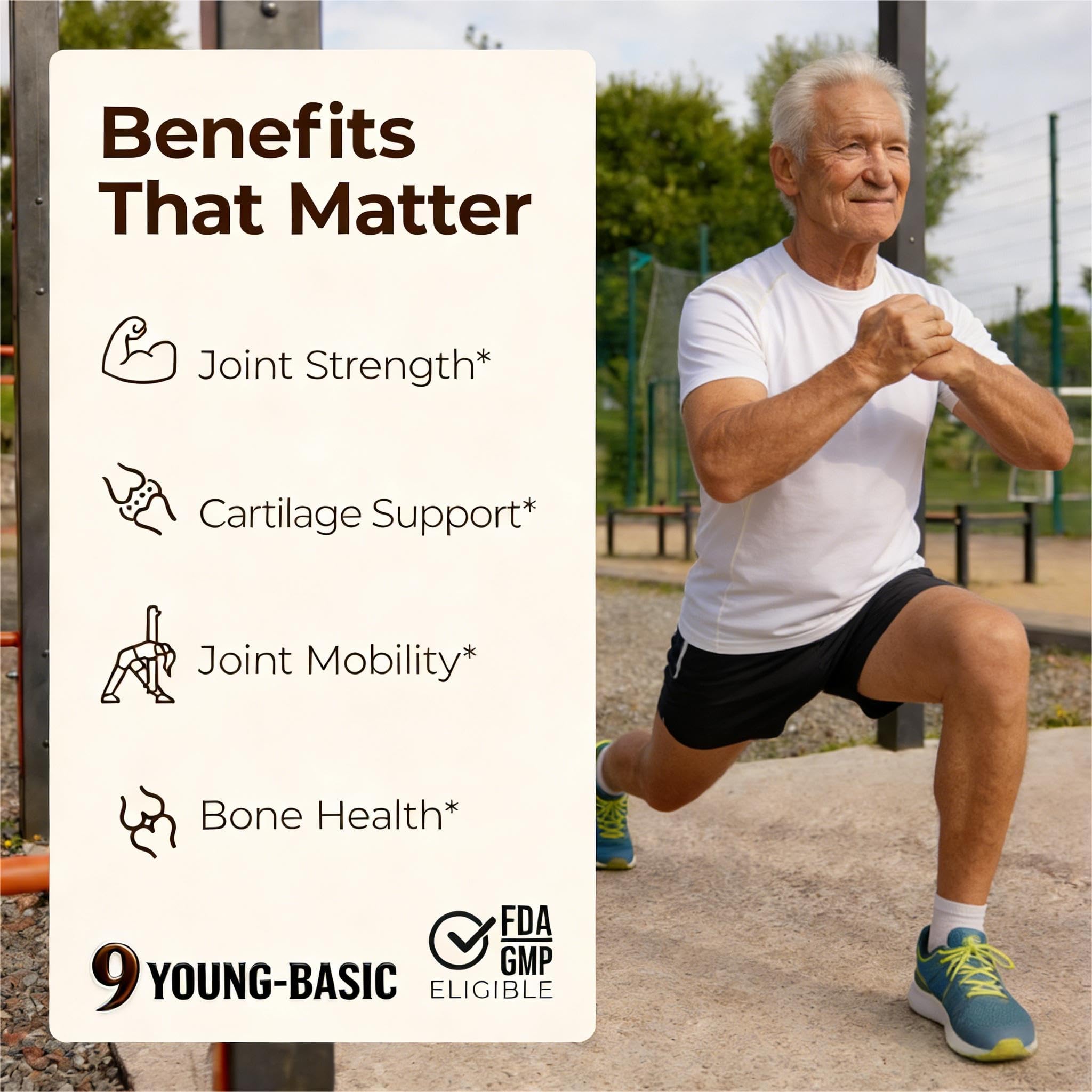 Glucosamine Chondroitin with Calcium + Vitamin D3, 4 in 1 Health Supplement for Joint Repair, Nourishment, strengthening and Reinforcement, Sugar Free Vegan, 90 Tablets Orally — Amazon image 2