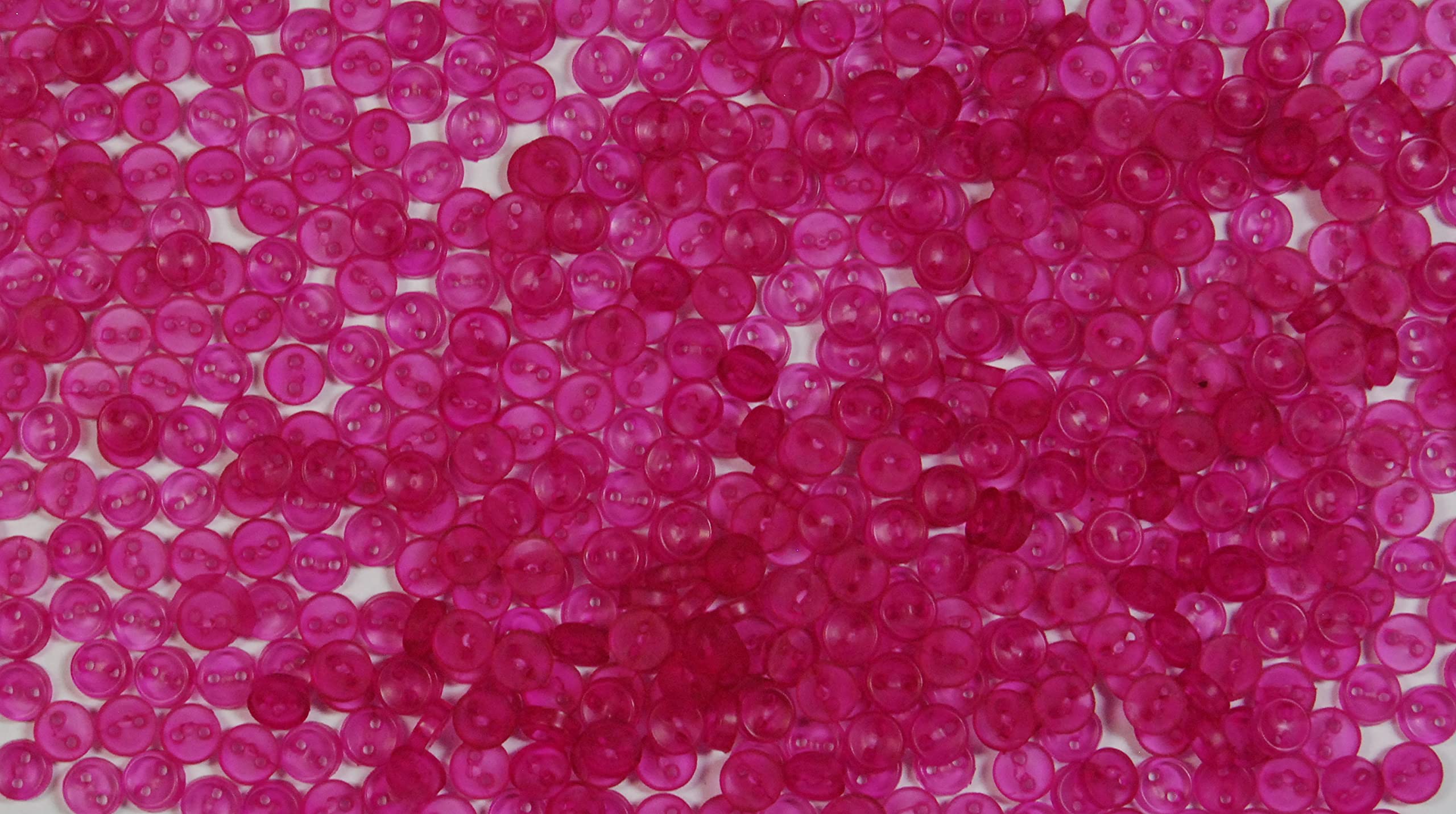 celloexpress 5mm Transparent Fucshia Pink Circles Mini Doll Buttons for Dolls & Soft Toys Clothes - 5mm Assorted Round Colours & Designs (Pack of 500, Transparent Fucshia Pink Circles) — image 1