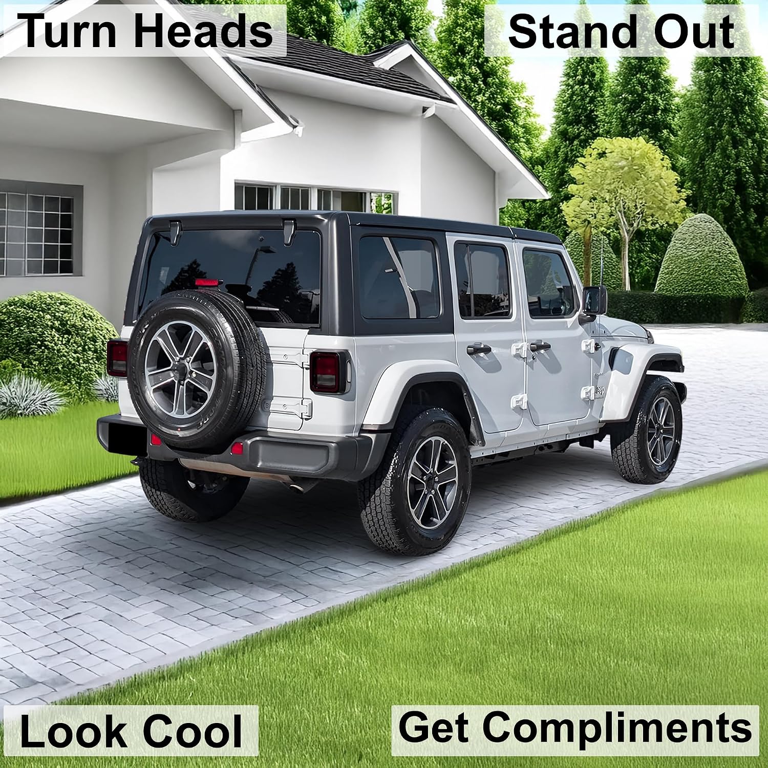 BOGAR TECH DESIGNS Rear Taillight Tail Light Tint Kit PPF Compatible with Jeep Wrangler 4 Door 2018-2025, Dark Smoke