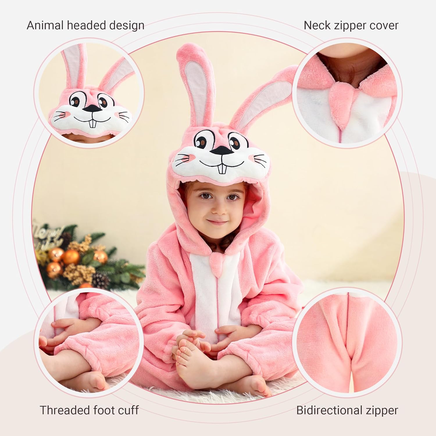 MICHLEY Unisex Baby Halloween Romper Dress up Flannel Soft Animal Cosplay Costume Outfit For Girls Boys 0-4T