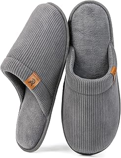 Sponsored You’re seeing this ad based on the product’s relevance to your search query.Learn more about this advertisement VeraCosy Men's Corduroy Scuff Slippers, Soft, Comfortable, Memory Foam, Non-Slip Indoor Slippers