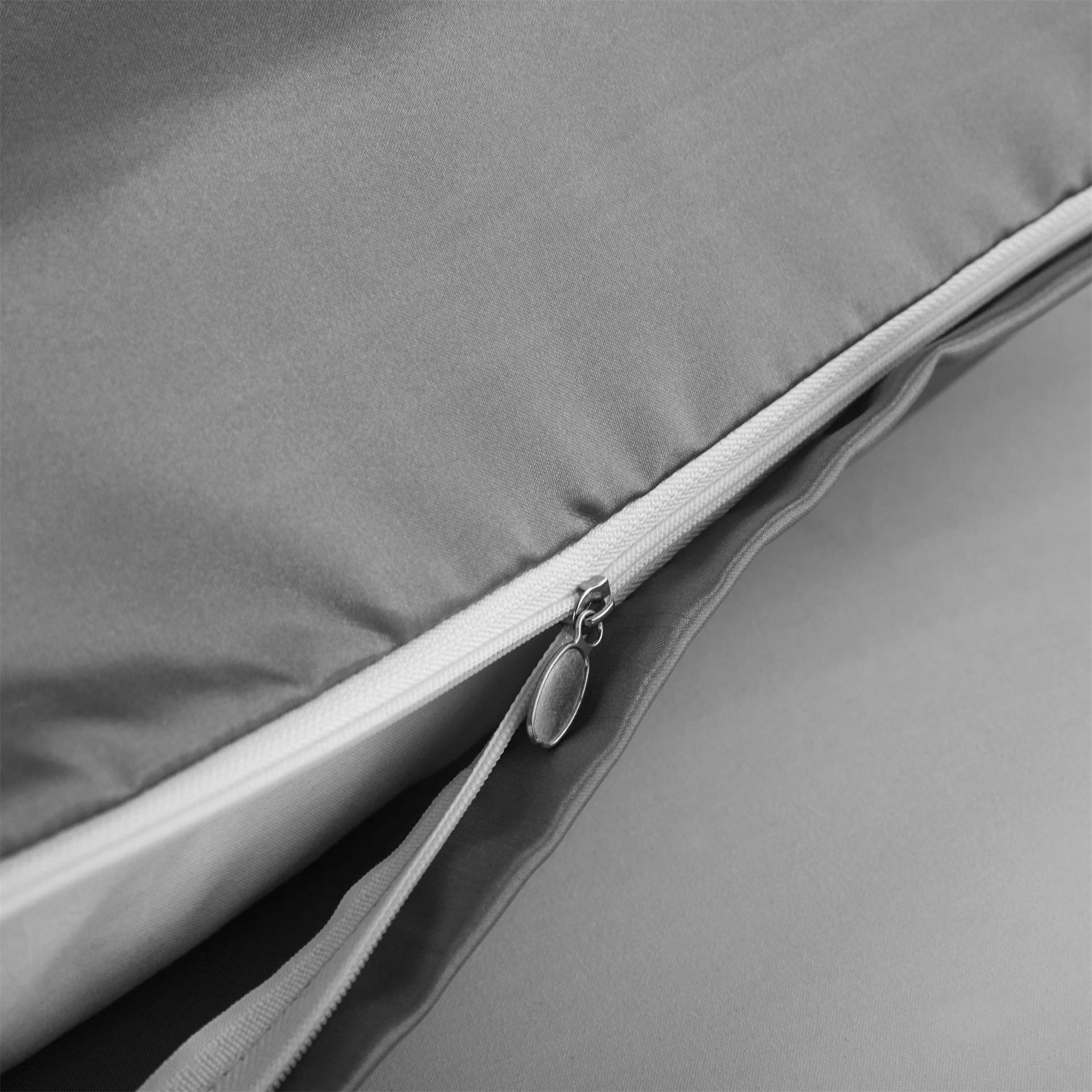 Silky Luxury Satin Pillow Case for Hair & Facial Skin to prevent wrinkles Hidden Zipper (Grey, Standard(50x75cm) 2 Pk) - Image 4